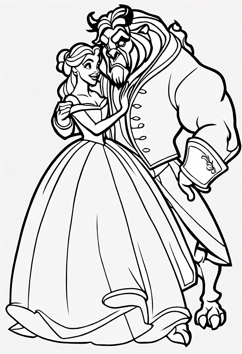 1 Beauty And The Beast Coloring Pages | ColorBliss