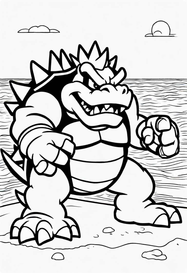 Bowser At The Beach Castle | ColorBliss.art