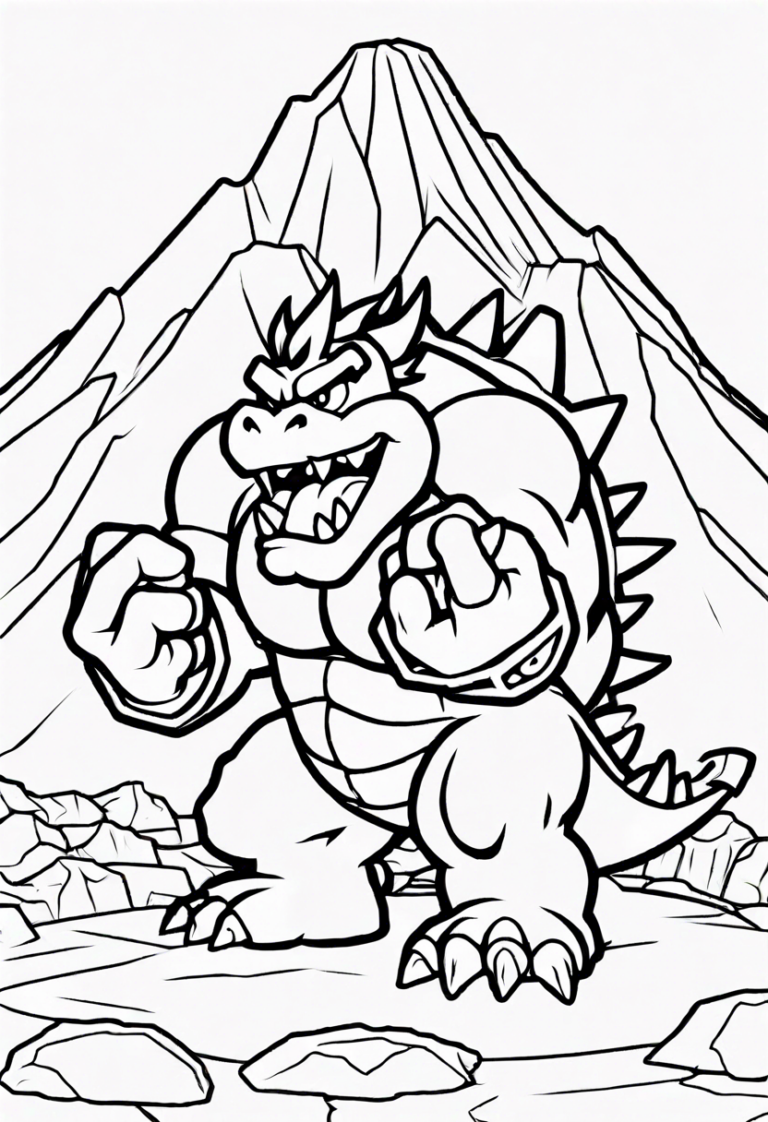 Bowser At The Volcano Lair | ColorBliss.art