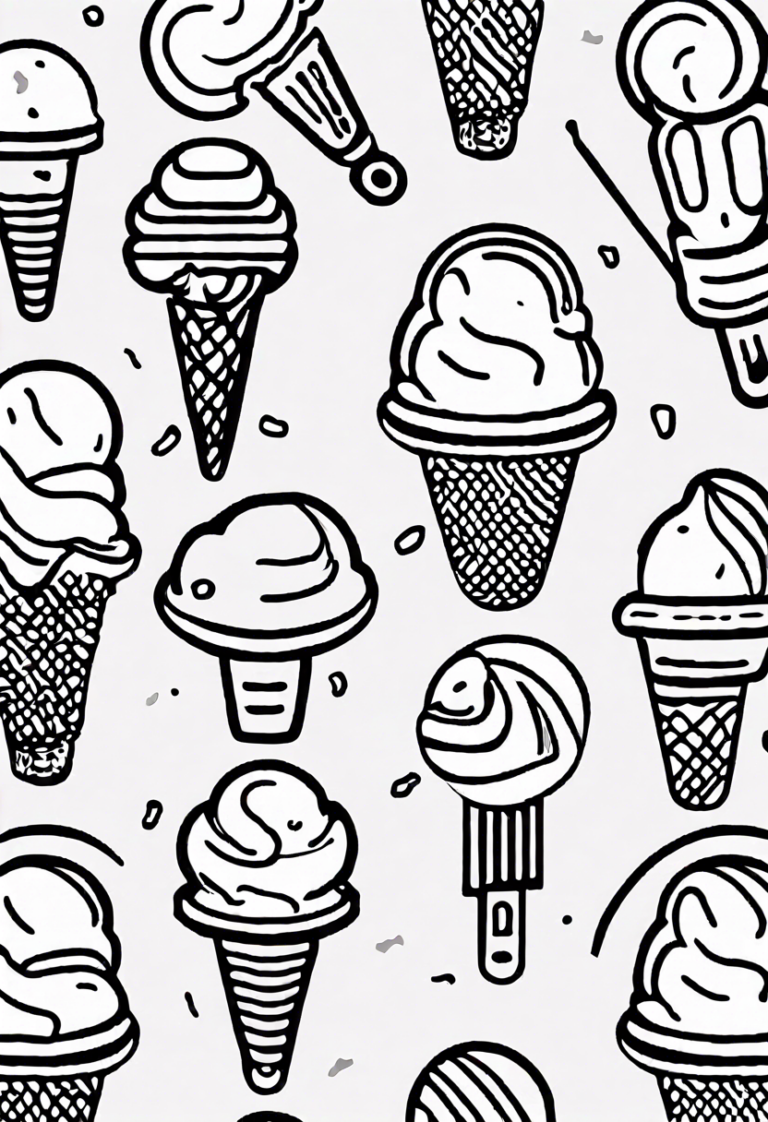 Complex Ice Cream Scoop Pattern | ColorBliss.art