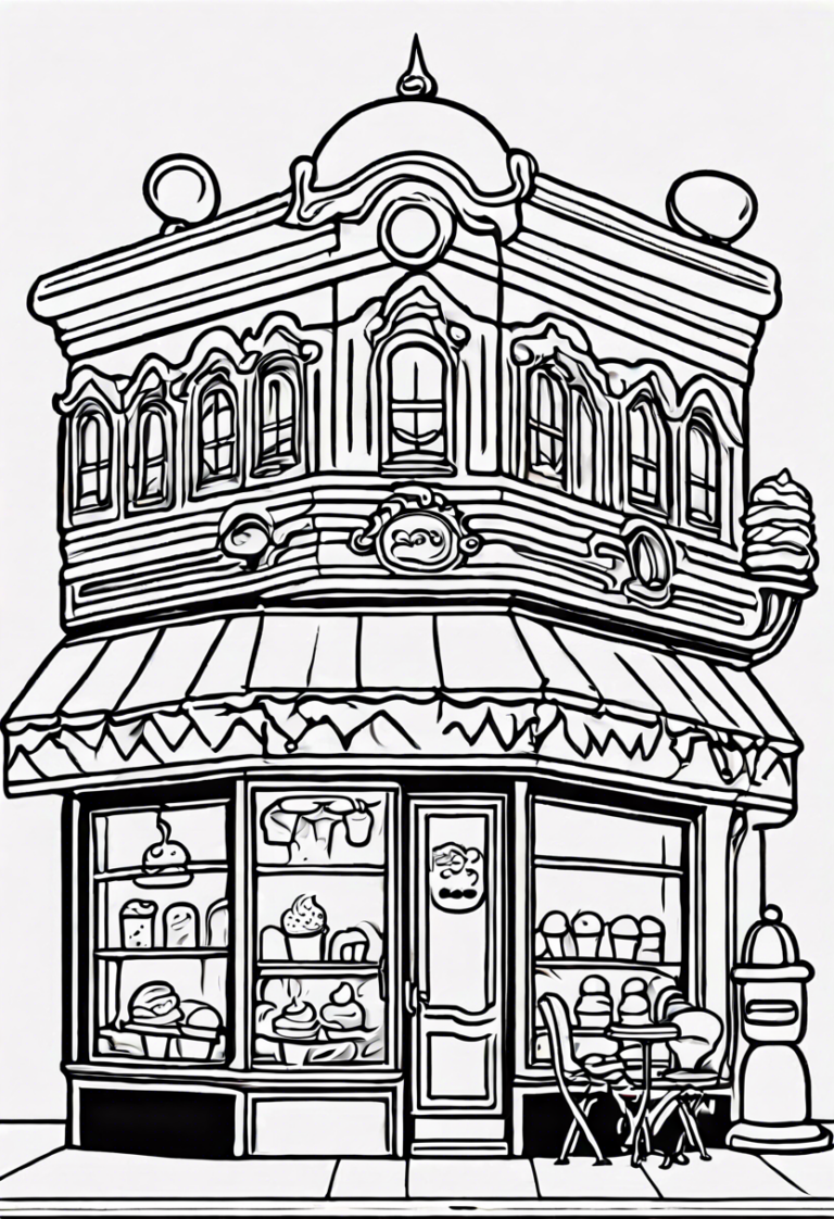 Elaborate Ice Cream Parlor | ColorBliss.art