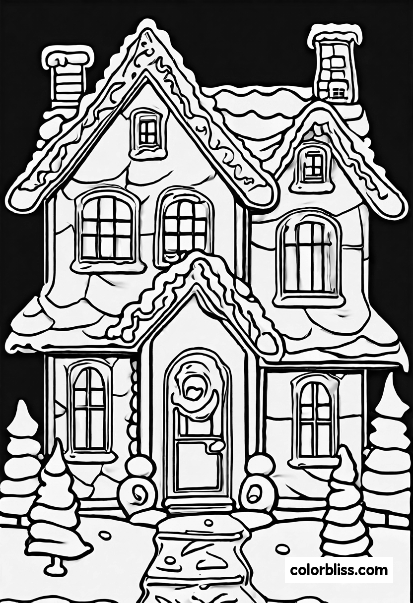 1 Gingerbread House Coloring Pages | ColorBliss