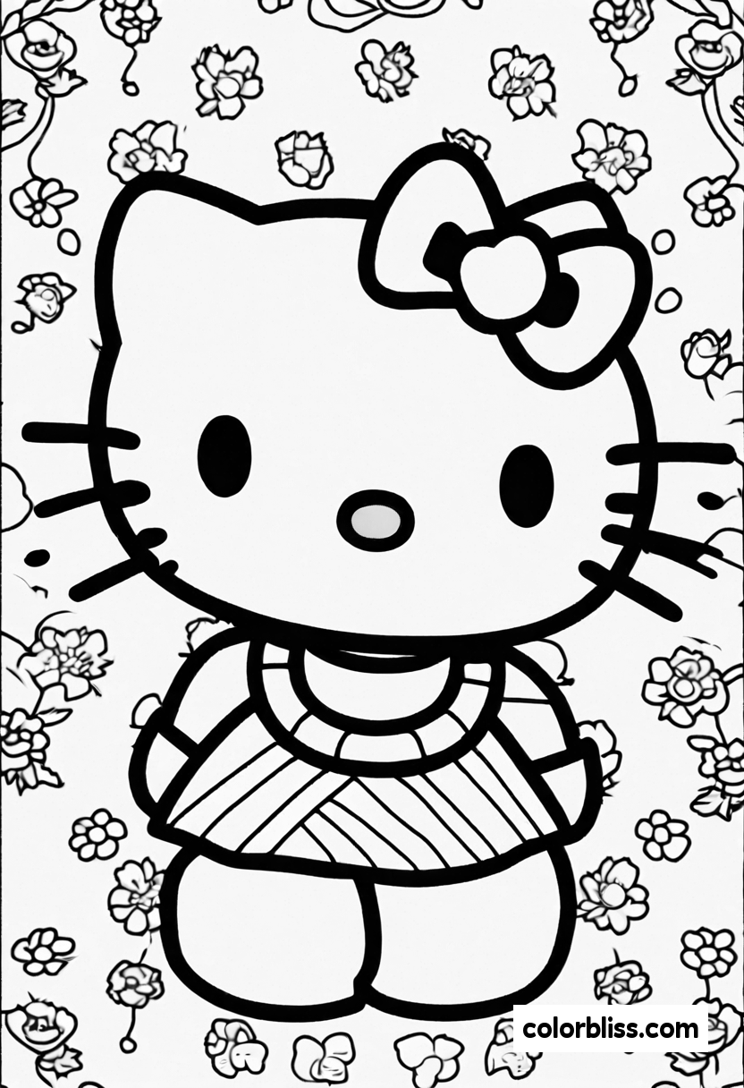 Hello Kitty Coloring Page 5
