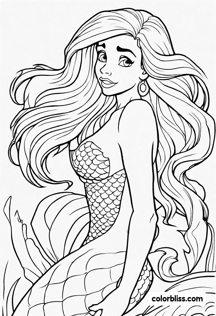 1 The Little Mermaid Coloring Pages | ColorBliss
