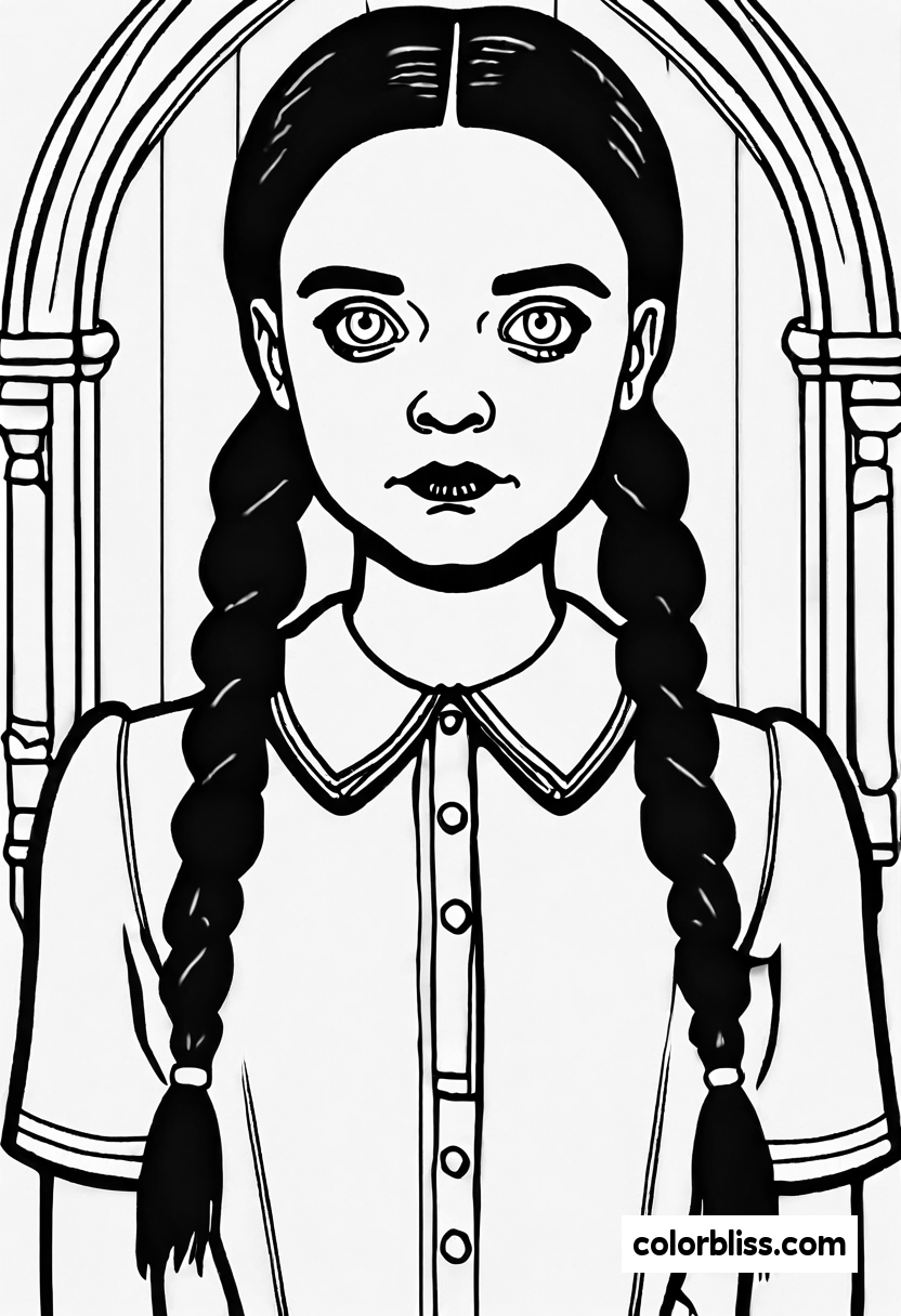 1 Wednesday Addams Coloring Pages Colorbliss