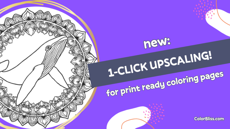 A coloring page of Changelog: One Click Upscaling