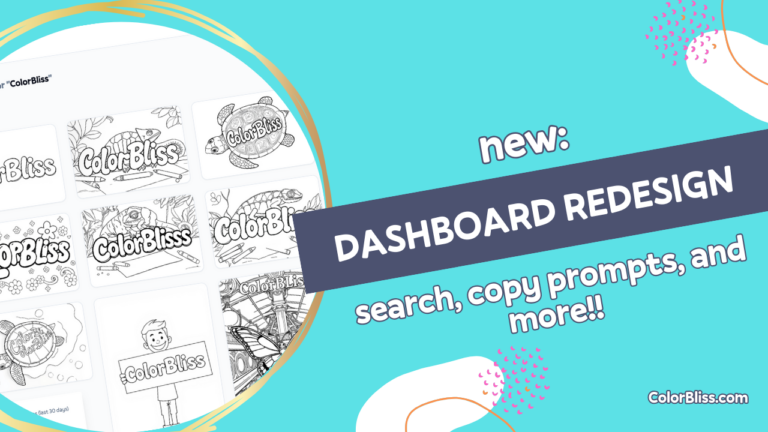 A coloring page of Changelog: New Dashboard!