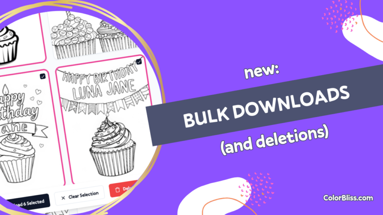 A coloring page of Bulk Downloads and Deletion