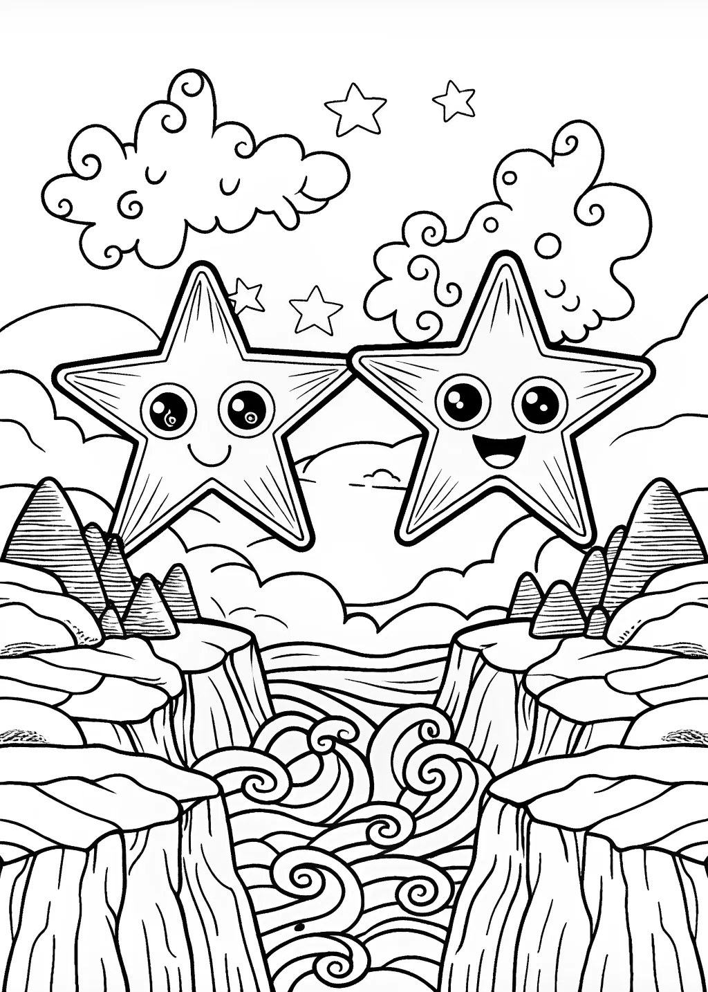 Cosmic Canyon Adventure Coloring Page