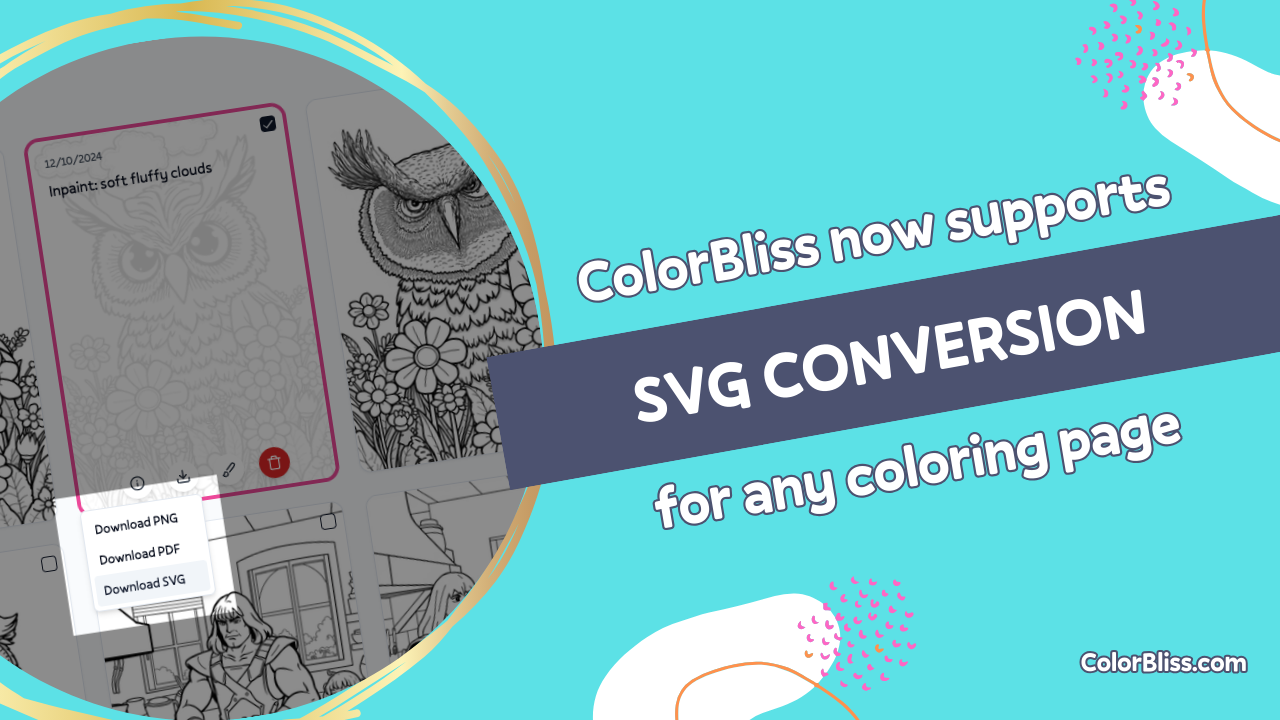 Download your coloring pages as SVG