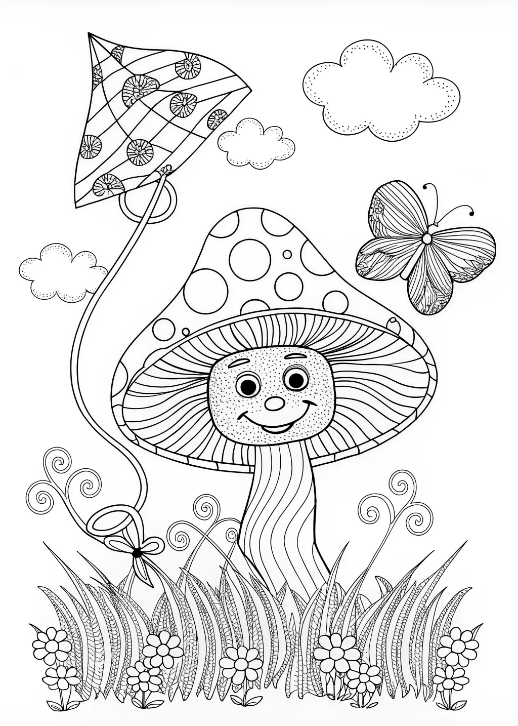 Happy Fungus Coloring Fun