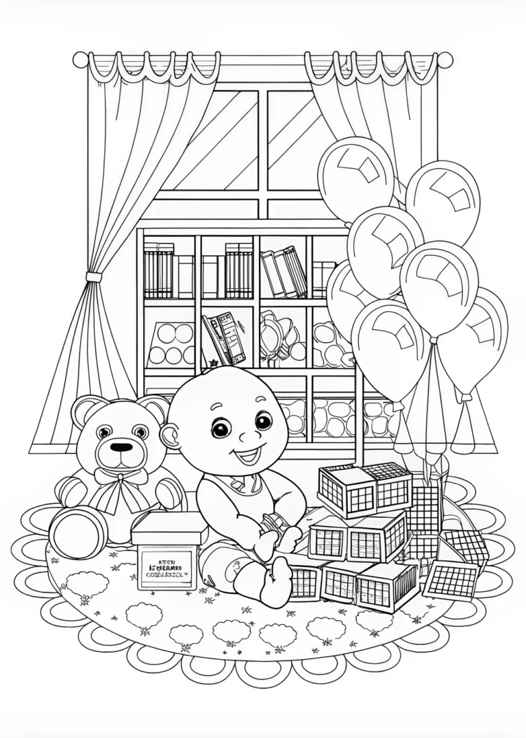 Adorable Baby Coloring Page coloring pages