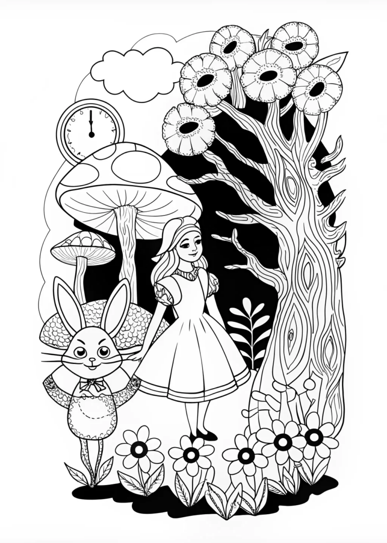 Alice in Wonderland’s Tea Time Adventure coloring pages