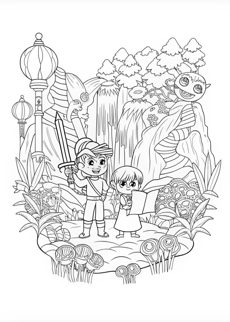 Young Anime Hero Portrait Coloring Page coloring pages