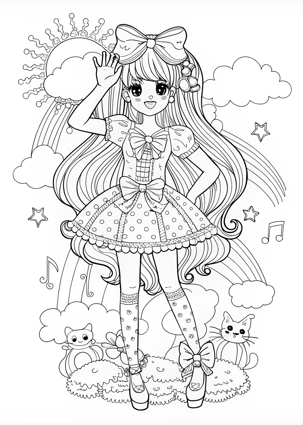 Anime Girl Coloring Pages Hard Anime Girl Coloring Pages Hard