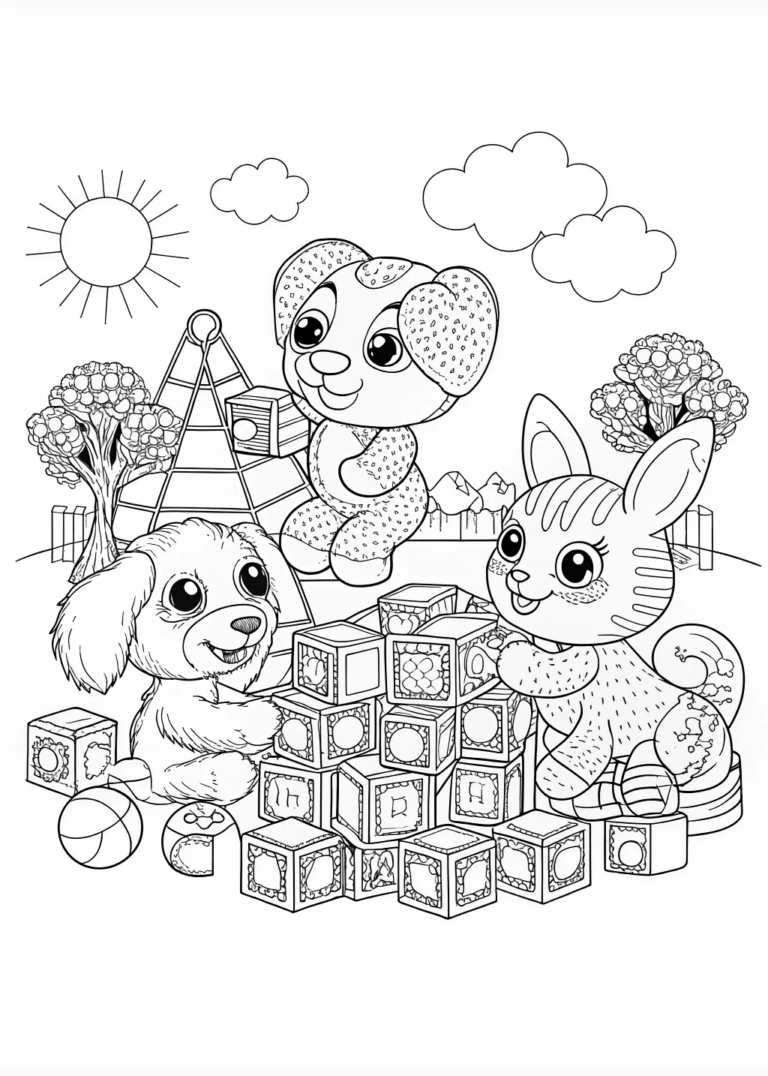 Baby Building Block Fun coloring pages