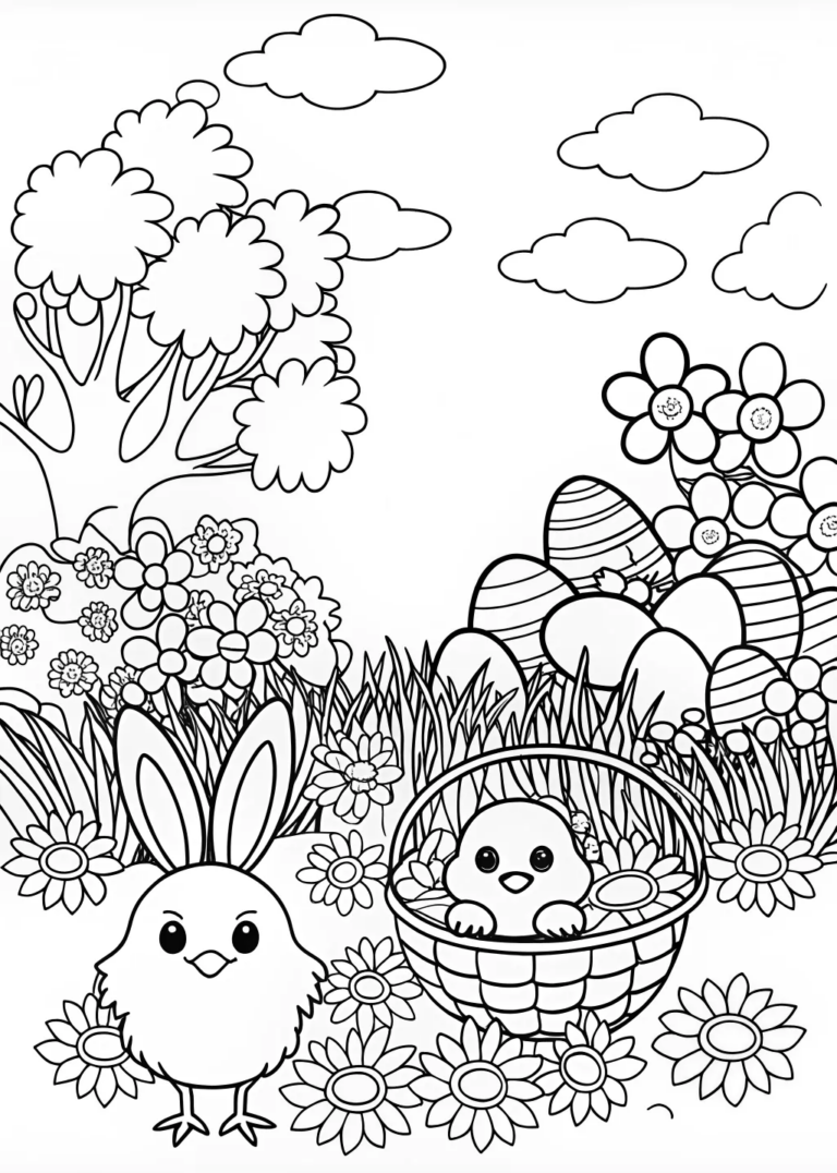 Baby Chick’s Easter Adventure Coloring Page coloring pages