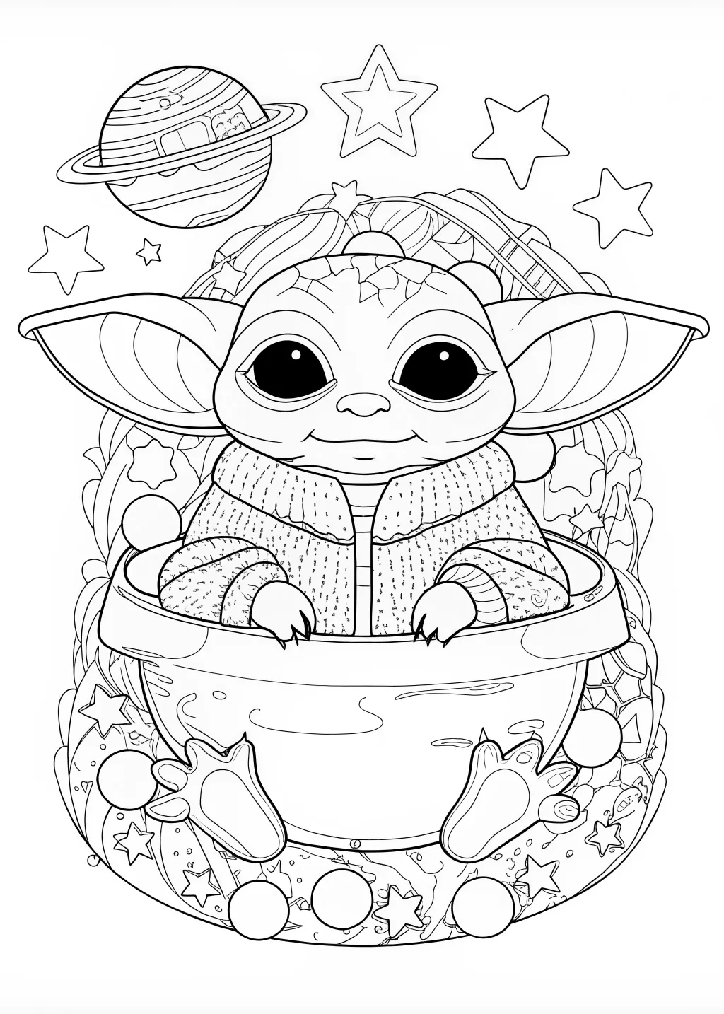 baby yoda coloring pages