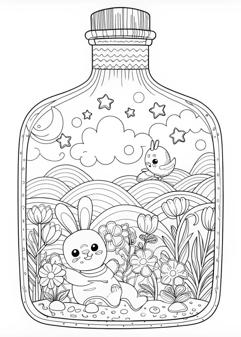 Baby’s Cloudy Bottle Adventure coloring pages