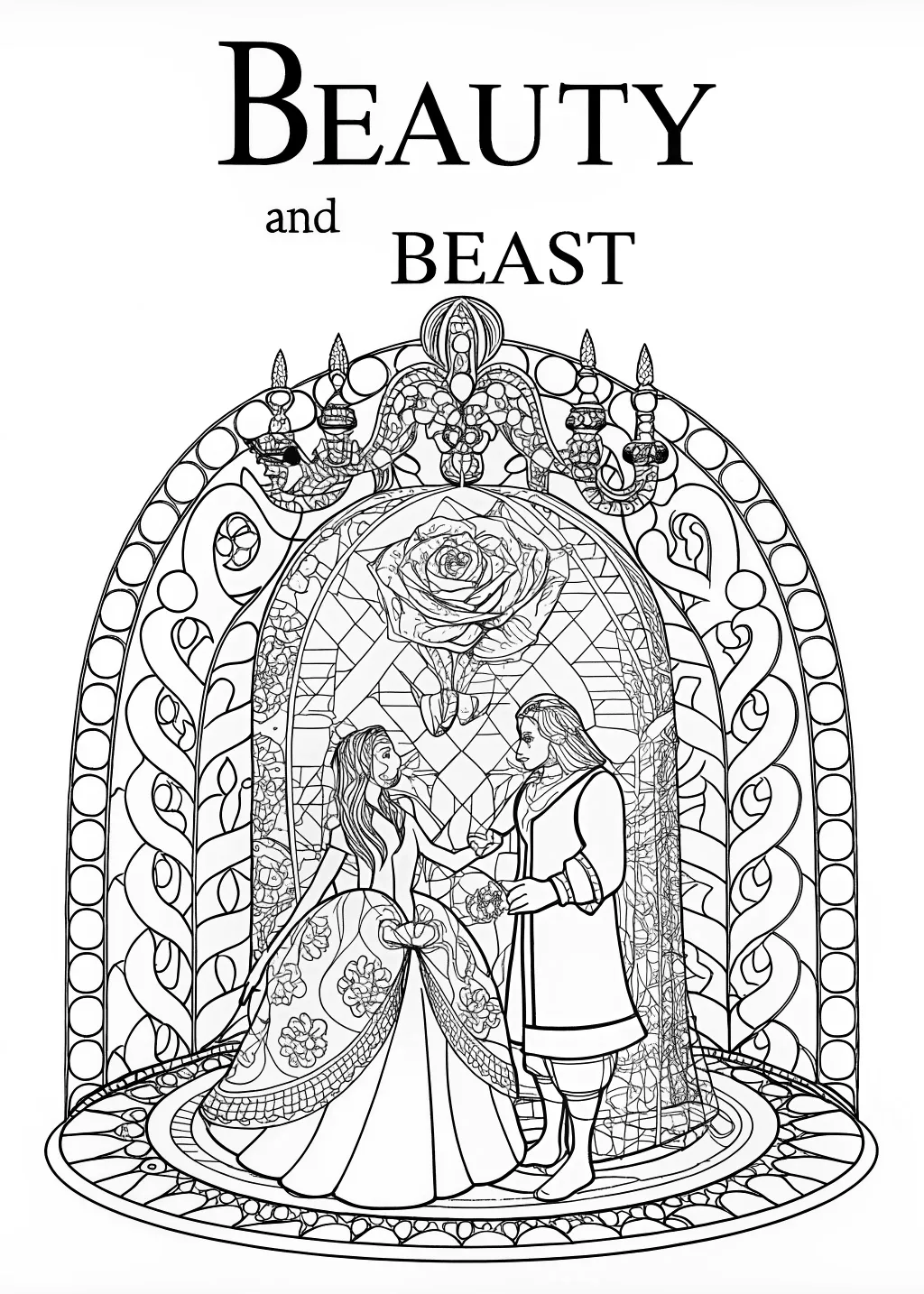 beauty and the beast coloring pages