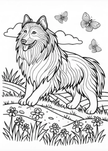 A coloring page of Majestic Shepherd Coloring Page