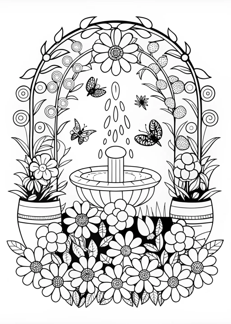 Blooming Garden Wonderland Coloring Page coloring pages