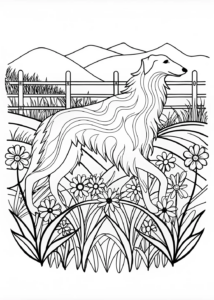 A coloring page of Border Collie Coloring Page