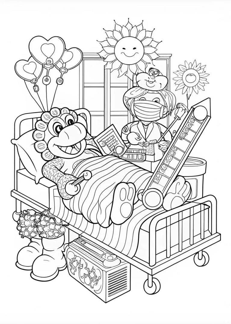 Bowser’s Mighty Stance Coloring Page coloring pages