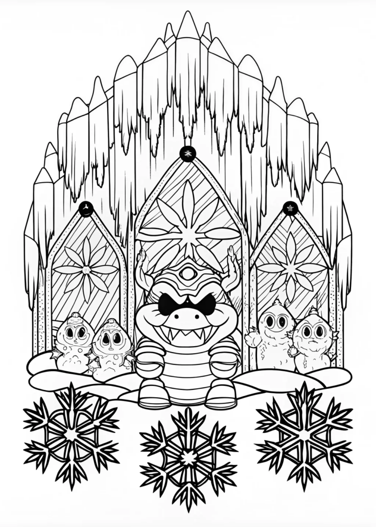 Bowser in the Rocky Caverns coloring pages