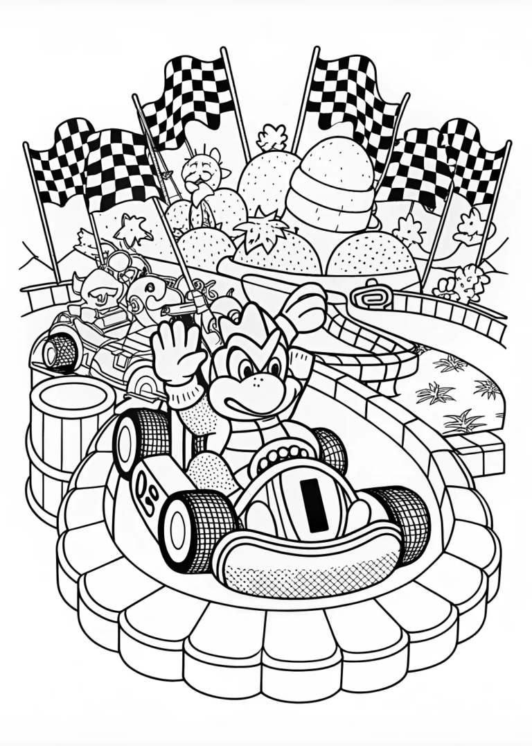 Bowser’s Fiery Roar Coloring Page coloring pages