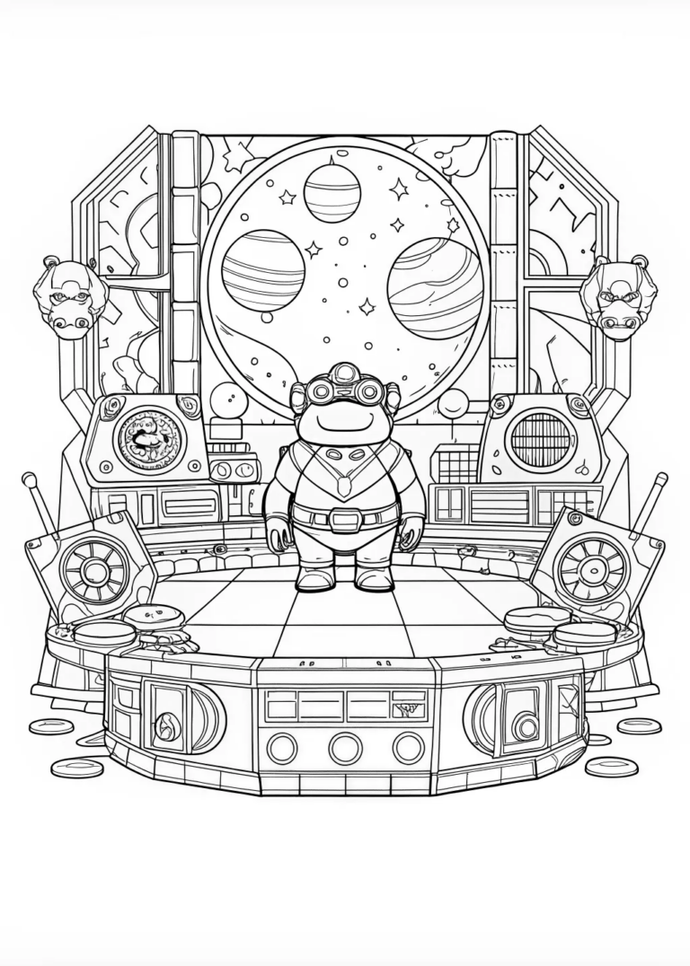 Bowser in Mecha Armor Coloring Page coloring pages