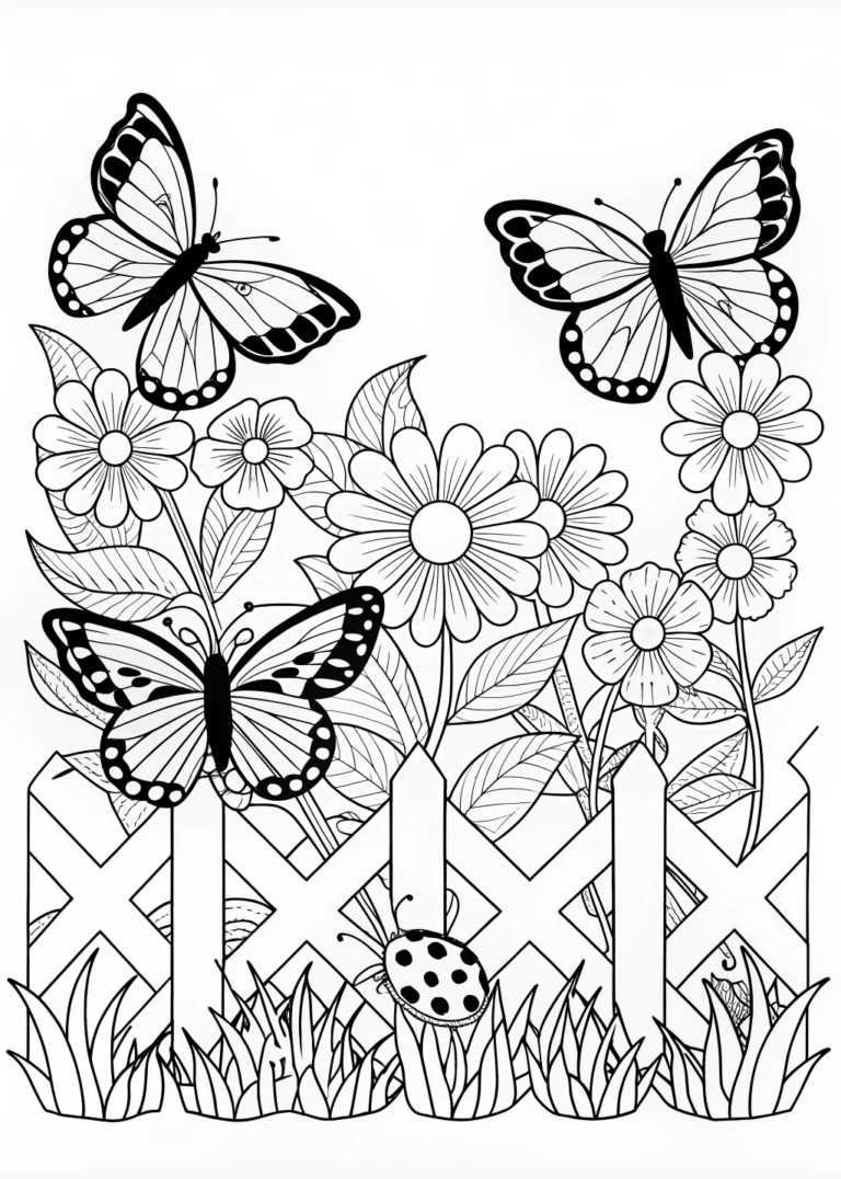 Butterfly Garden Coloring Page coloring pages