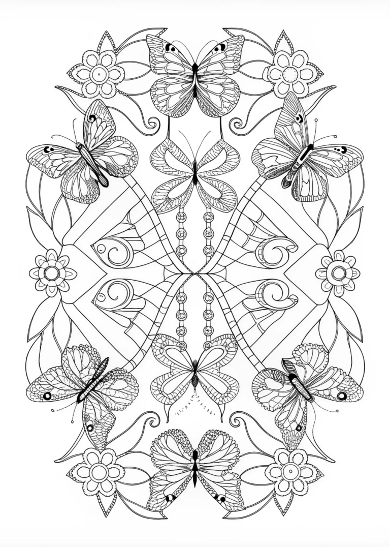 Butterfly Kaleidoscope Coloring Adventure coloring pages