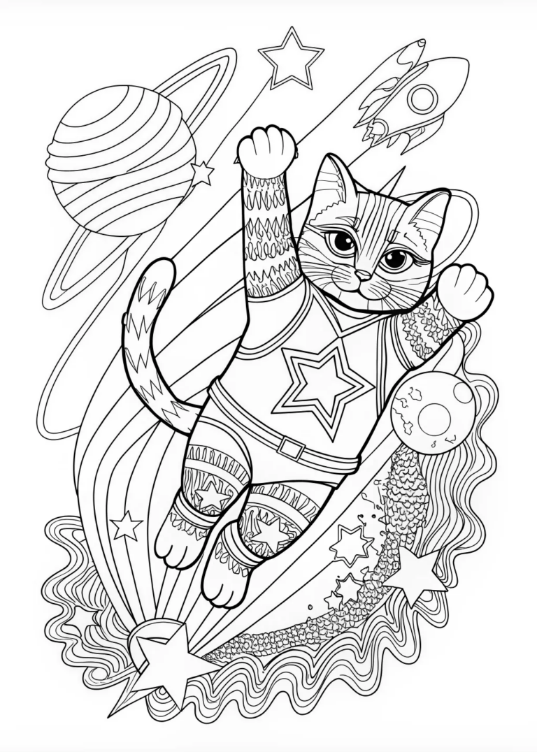 Superhero Cat Marvel Coloring Page coloring pages