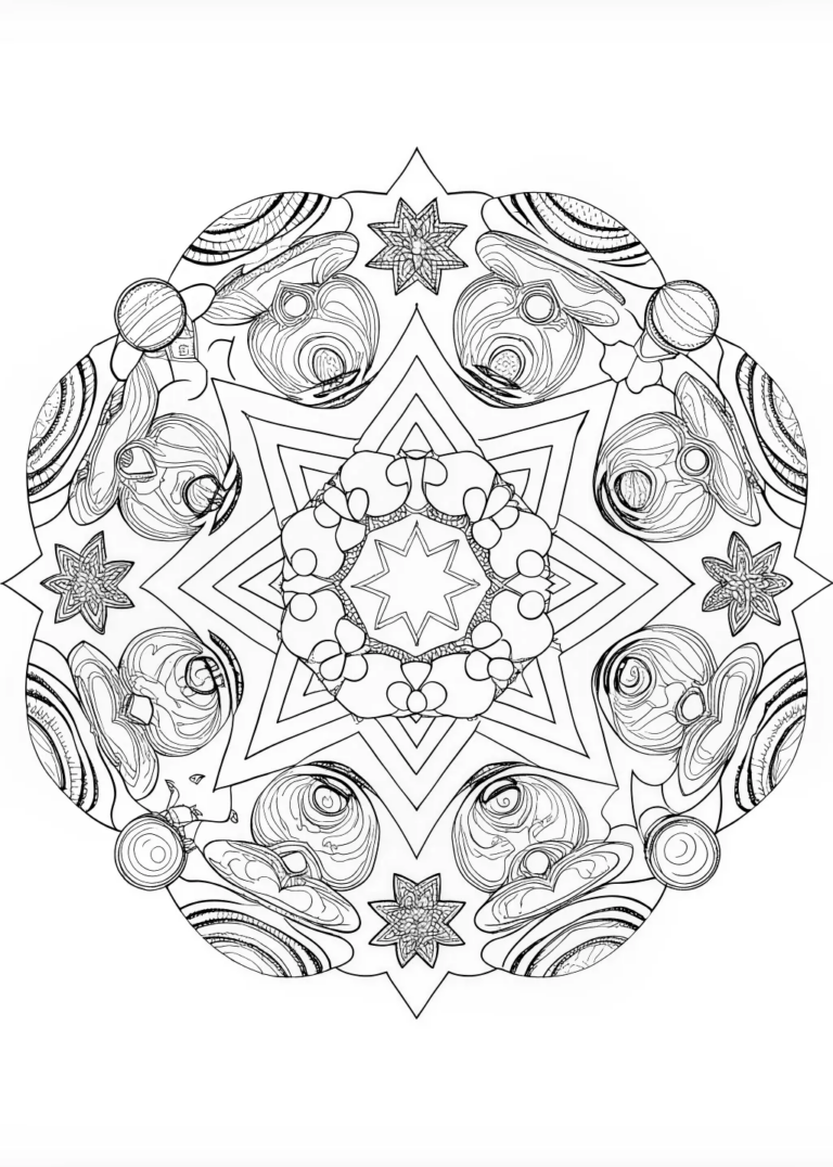 Celestial Mandala Dreams Coloring Page coloring pages