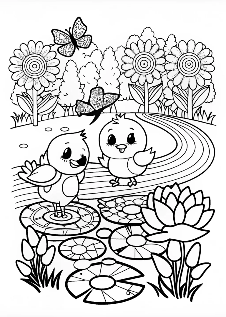 Chirpy Chick’s Garden Adventure coloring pages