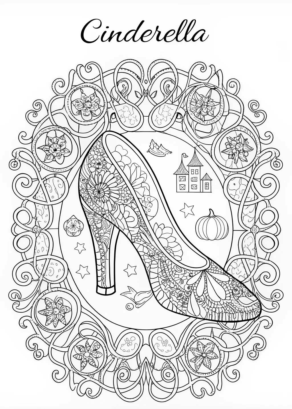 Cinderella&#8217;s Magical Shoe: A Royal Coloring Adventure