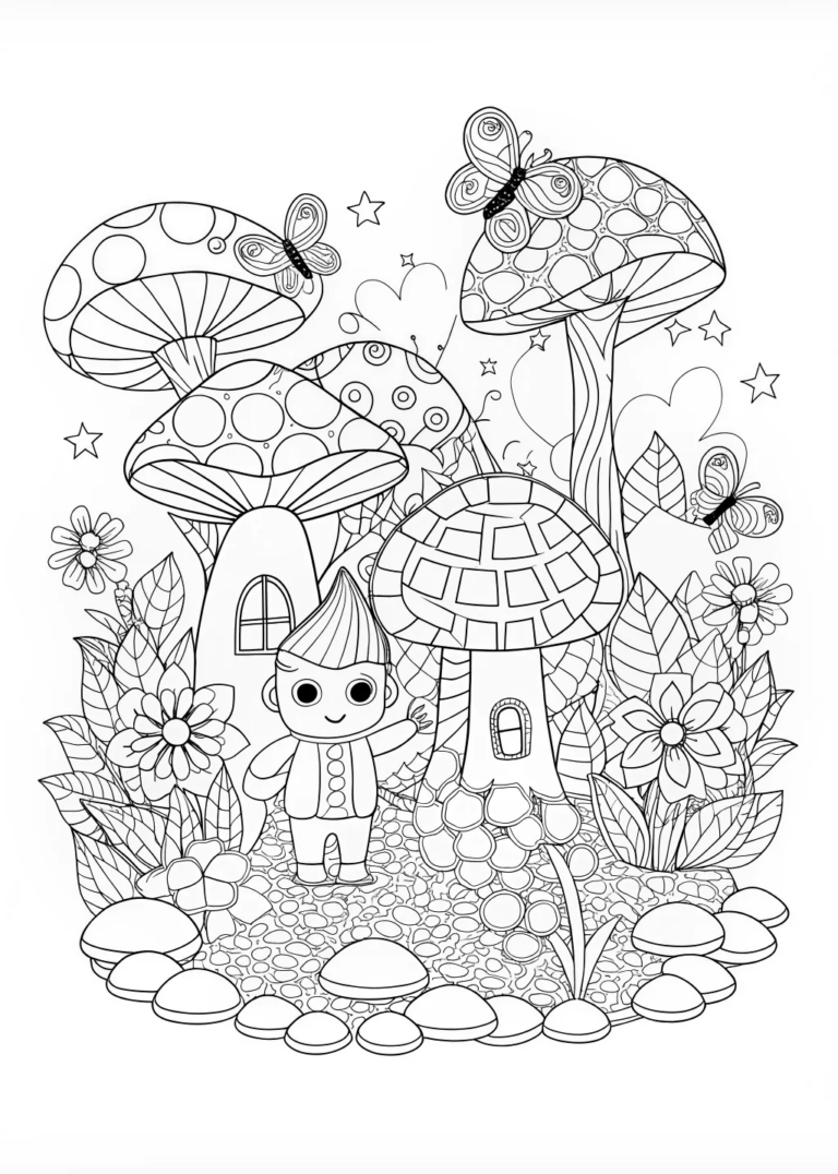 A coloring page of Colorful Adventures with Smiley the Mosaic!