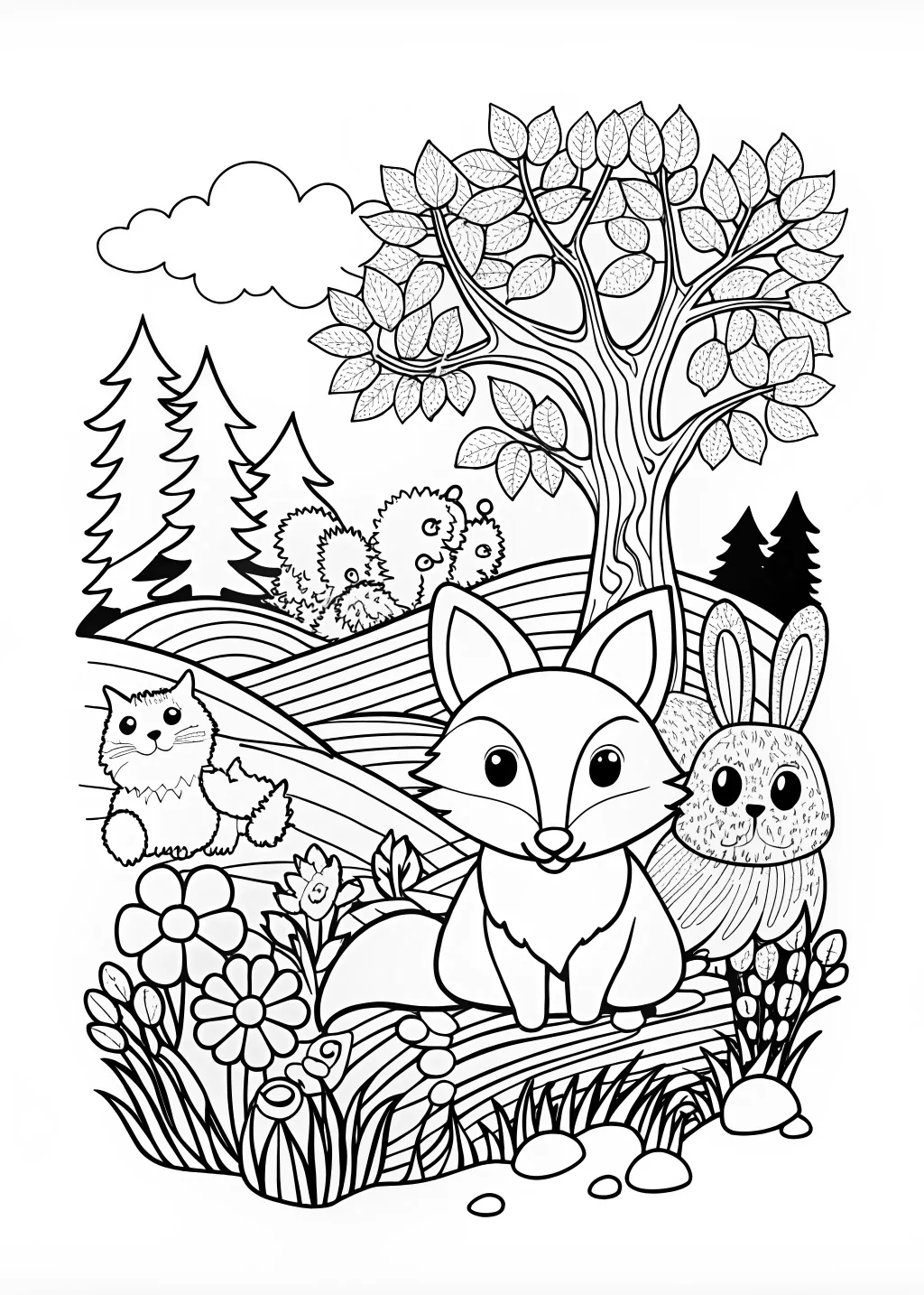 Adorable Baby Creature Coloring Page