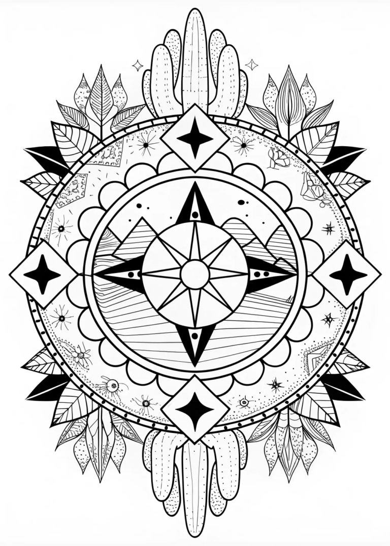 Desert Mandala Adventure coloring pages