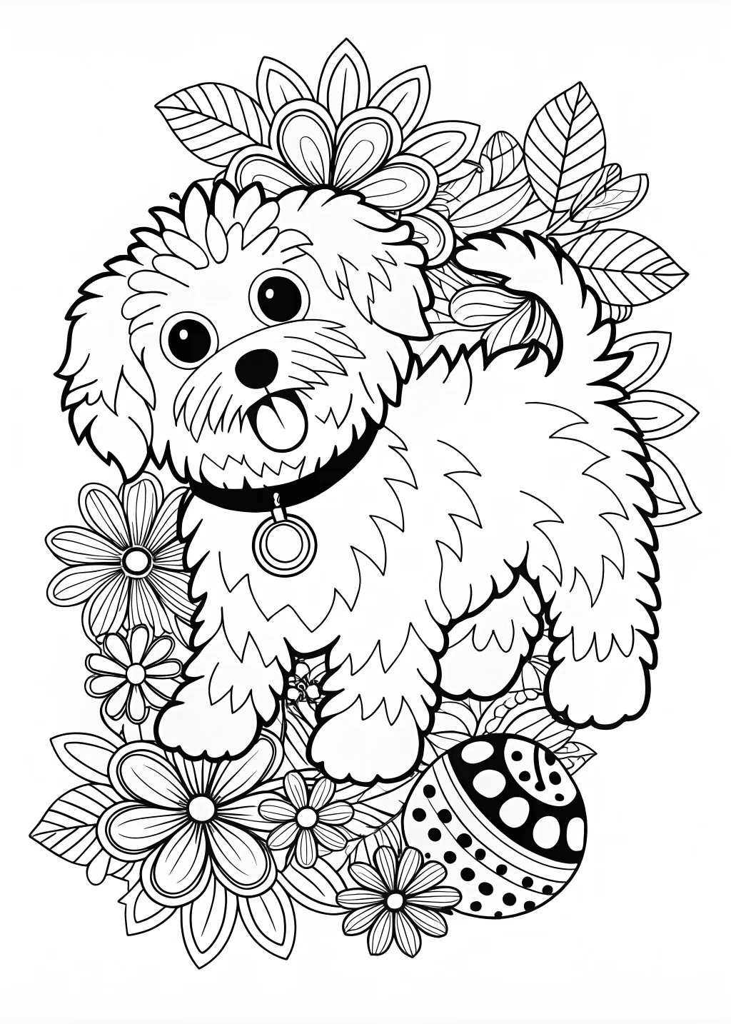 Fluffy the Adorable Puppy Coloring Page