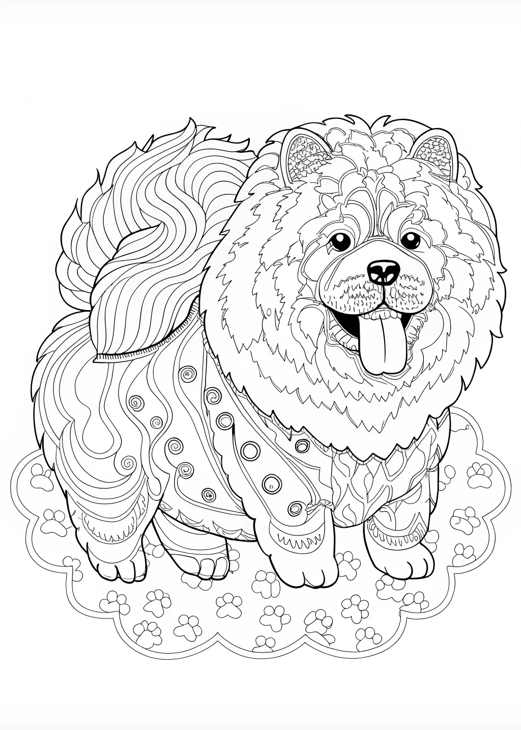 Charming Chow Chow Coloring Fun