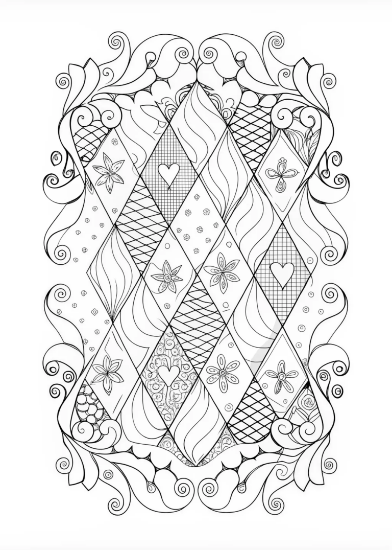 A coloring page of “Doodle Fun with Argyle”