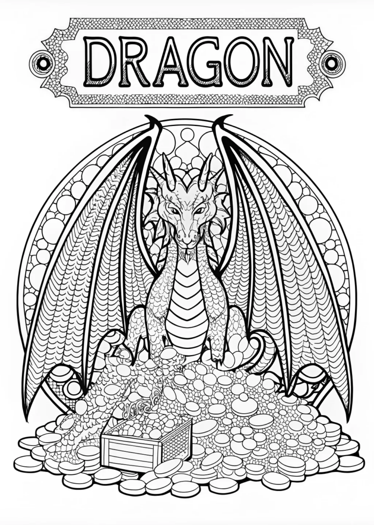 Dragon’s Treasure Adventure coloring pages