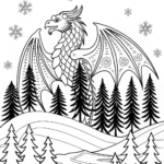 Mighty Dragon Overlooking Snowy Mountains
