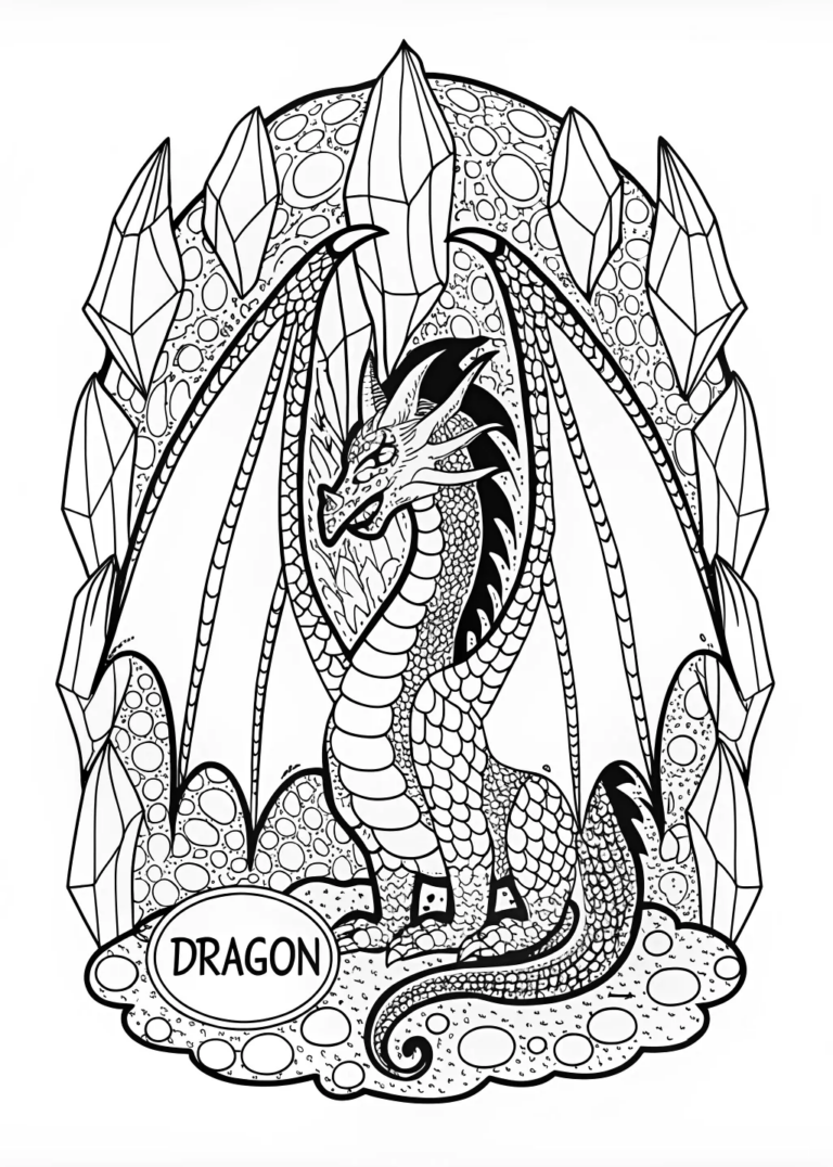 Fierce Mountain Dragon coloring pages