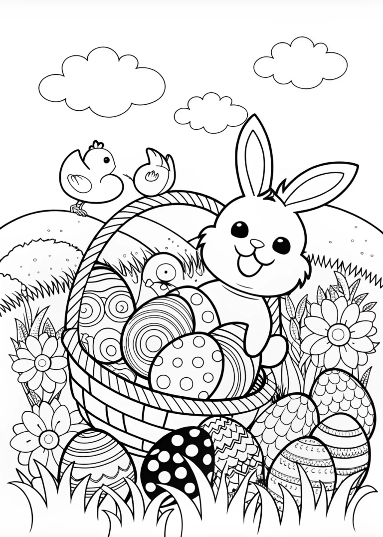 A coloring page of Bunny Radiance Coloring Adventure