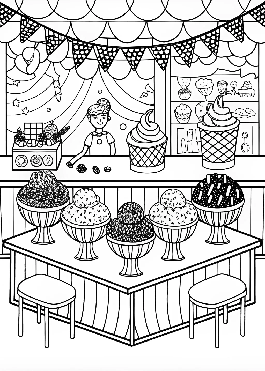 Delightful Bakery Shop Coloring Page