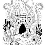 Eldritch Tentacle Monster Coloring Page