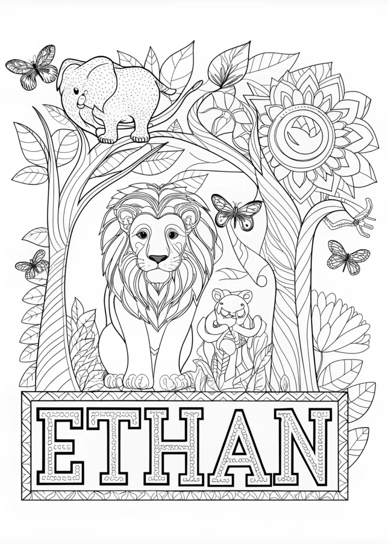 Forest Friends’ Gathering coloring pages